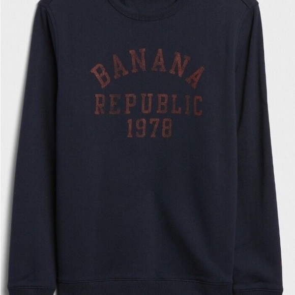 Banana Republic Men's Blue Crewneck Sweatshirt M Graphic Print Logo Casual - Picture 2 of 12